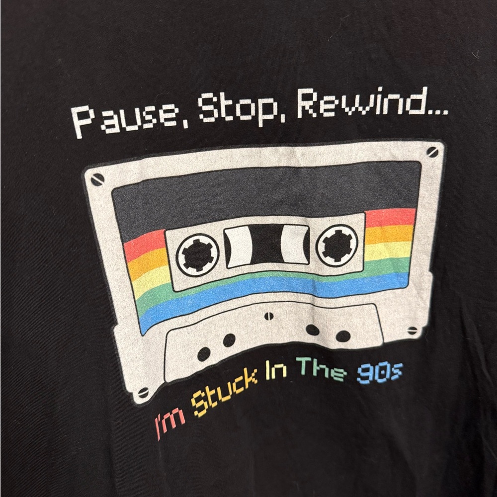Retro Cassette Graphic T-Shirt 90s rainbow